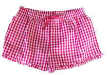 Load image into Gallery viewer, Gingham Ruffle Lounge Shorts
