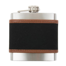 Load image into Gallery viewer, Front view of our Black Men&#39;s Canvas Flask
