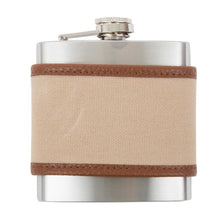 Load image into Gallery viewer, Front view of our Tan Men&#39;s Canvas Flask

