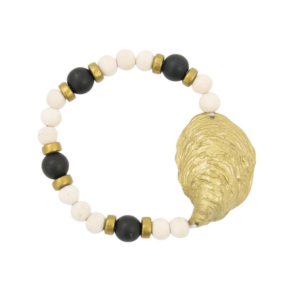 Front view of our Gold Oyster Shell Bracelet