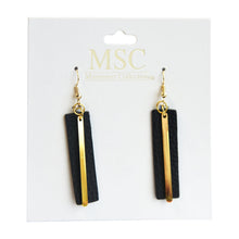 Load image into Gallery viewer, Top view of our Black Pebble Grain Accent Earrings
