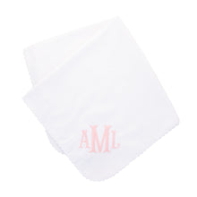 Load image into Gallery viewer, Monogrammed White Ric Rac Blanket
