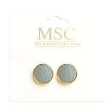 Load image into Gallery viewer, Top view of our Gray Pebble Grain Circle Earrings
