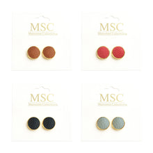 Load image into Gallery viewer, Top view of our Pebble Grain Circle Earrings
