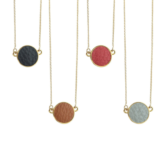 Top view of our Pebble Grain Circle Necklaces