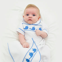 Load image into Gallery viewer, Lifestyle image of our Blue Whale Smocked Day Gown
