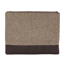 Load image into Gallery viewer, Front view of our Brown Herringbone Pouch
