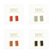 Load image into Gallery viewer, Top view of our Pebble Grain Rectangle Earrings
