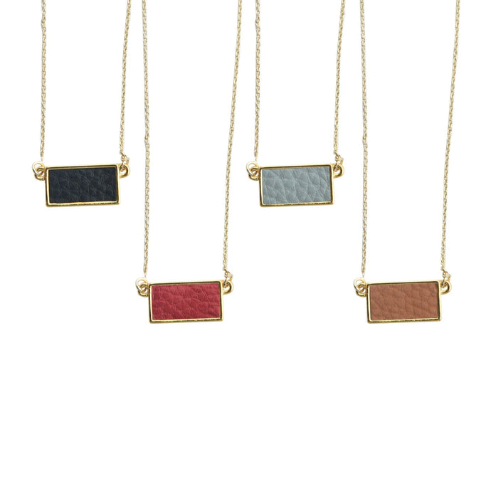 Top view of our Pebble Grain Rectangle Necklaces