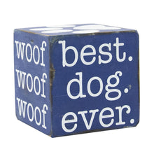 Load image into Gallery viewer, Front view of our Navy Pet Wooden Cube
