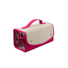 Load image into Gallery viewer, Linen Roll Up Cosmetic Bag
