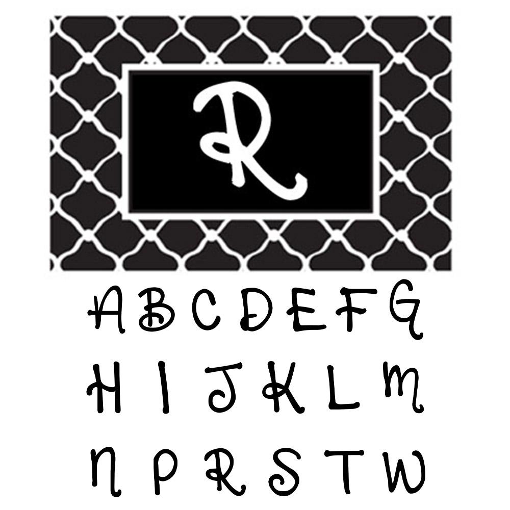Initial Letter Black and White Rug