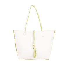 Load image into Gallery viewer, Reversed front view of our Green Spring Catalina Reversible Handbag
