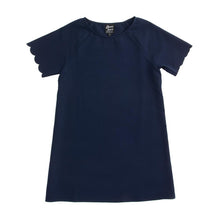 Load image into Gallery viewer, Front view of our Navy Scallop Dress
