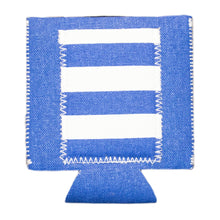 Load image into Gallery viewer, Front view of our Navy Striped Pocket Koozie
