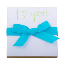 Load image into Gallery viewer, I heart you printed in lime green turquoise 
