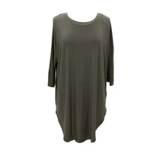 Load image into Gallery viewer, Front view of our Olive Slouch Tunic
