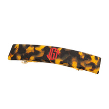 Load image into Gallery viewer, Monogrammed view of our Tortoise Long Hair Barrette
