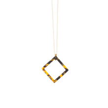 Load image into Gallery viewer, Front view of our Tortoise Square Frame Necklace
