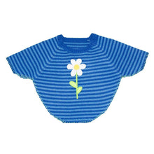 Load image into Gallery viewer, Front view of our Navy Flower Toddler Poncho
