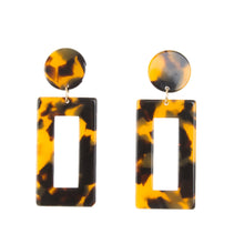 Load image into Gallery viewer, Front view of our Tortoise Rectangle Earrings
