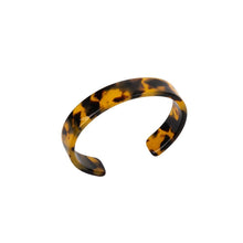 Load image into Gallery viewer, Narrow (.5&quot;) thick Tortoise Cuff Bracelet in Black and brown
