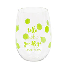 Load image into Gallery viewer, Green polka dot acrylic wine glasses
