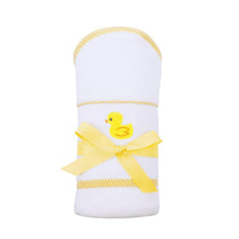 Load image into Gallery viewer, Yellow Duck Smocked Baby Hooded Towel
