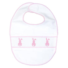 Load image into Gallery viewer, Pink Bunny Smocked Bib
