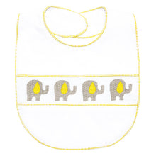 Load image into Gallery viewer, Yellow Elephant Smocked Bib
