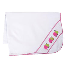 Load image into Gallery viewer, Hot Pink and Lime Ladybug Smocked baby blanket
