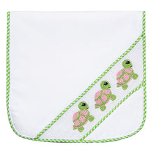 Load image into Gallery viewer, Green Turtle Smocked Burp Cloth
