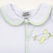 Load image into Gallery viewer, Baby onesie collar close-up 
