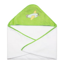 Load image into Gallery viewer, Hooded towel with airplane applique on hood
