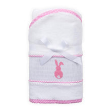 Load image into Gallery viewer, Pink Bunny Smocked Hooded Towel
