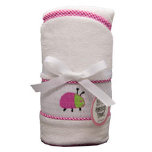 Load image into Gallery viewer, Hot Pink Ladybug Smocked Hooded Towel
