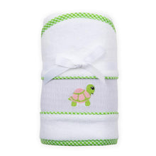 Load image into Gallery viewer, Green Turtle Smocked Hooded Towel
