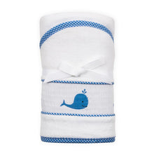 Load image into Gallery viewer, Blue Whale Smocked Hooded Towel

