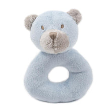 Load image into Gallery viewer, Blue bear plush rattle
