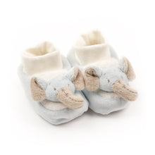 Load image into Gallery viewer, Blue Elephant Plush Baby Slippers
