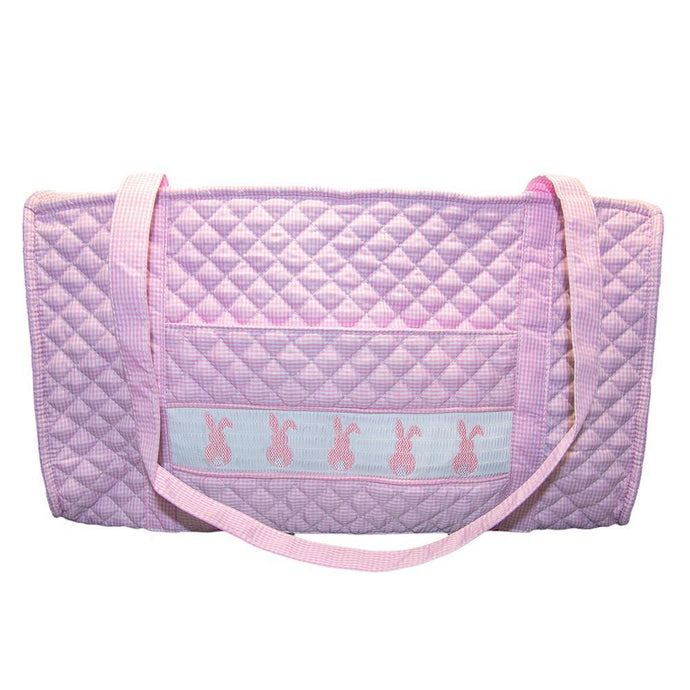 Pink Bunny Smocked Duffle Bag