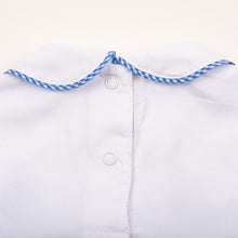 Load image into Gallery viewer, Blue Whale Smocked Day Gown 0-6 Months
