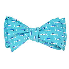 Load image into Gallery viewer, Our Turquoise Marlin Pattern Bow Tie
