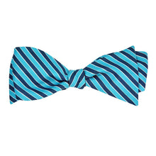 Load image into Gallery viewer, Our Blue &amp; Navy Stripe  Pattern Bow Tie
