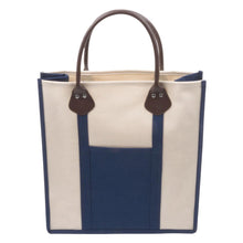 Load image into Gallery viewer, Navy canvas tote with handle 
