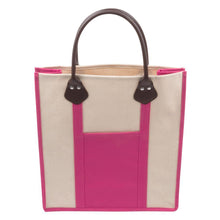 Load image into Gallery viewer, Pink canvas tote with handle
