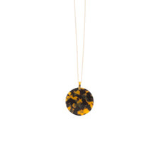 Load image into Gallery viewer, Front view of our Tortoise Circle Disc Necklace
