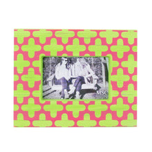 Load image into Gallery viewer, Front view of our Pink and Lime Clover Picture Frame
