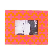 Load image into Gallery viewer, Front view of our Pink and Orange Clover Picture Frame
