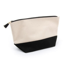 Load image into Gallery viewer, black cosmetic zipper pouch 
